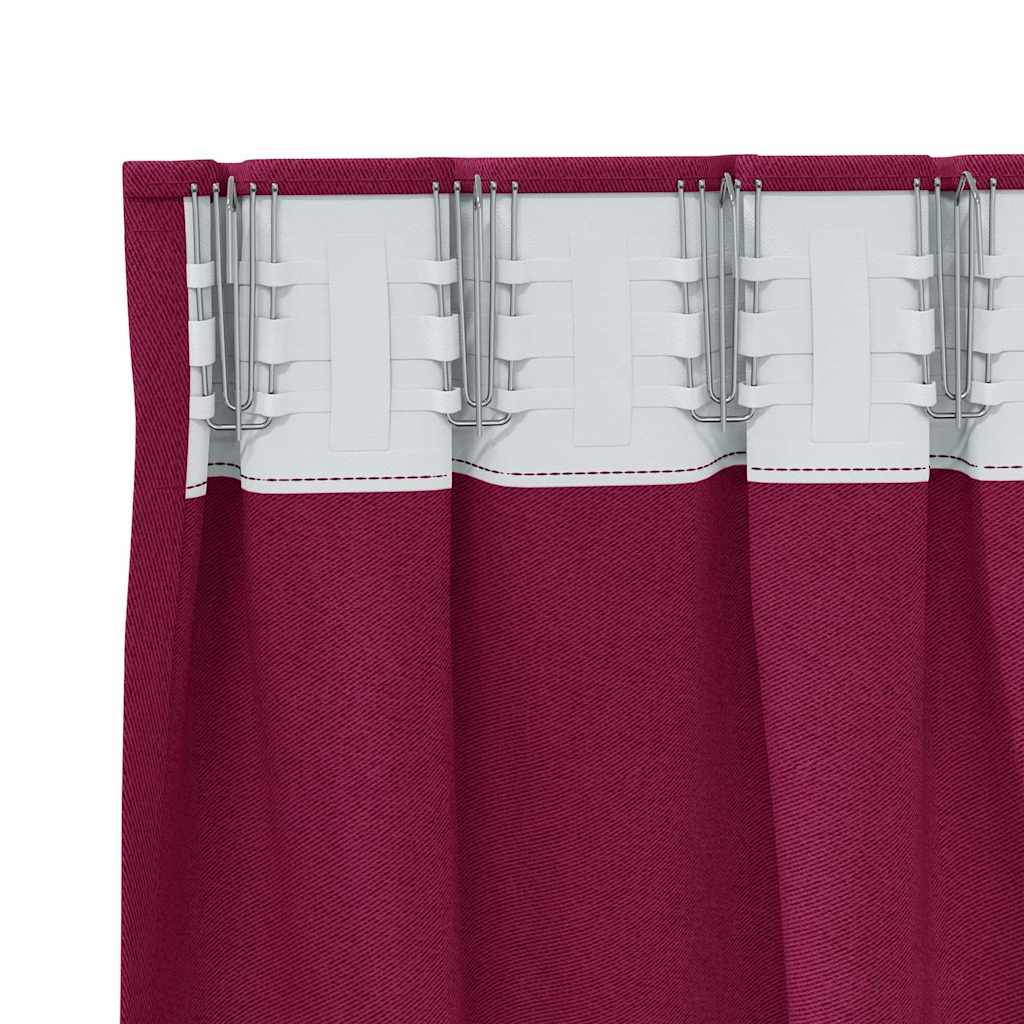 Blackout Curtains with Curtains Wine Red Polyester