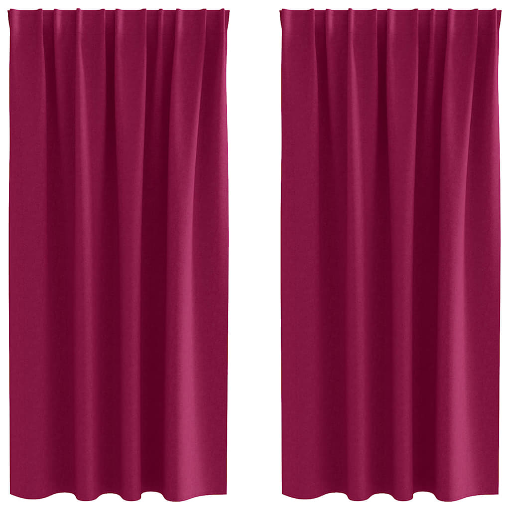 Blackout Curtains with Curtains Wine Red Polyester