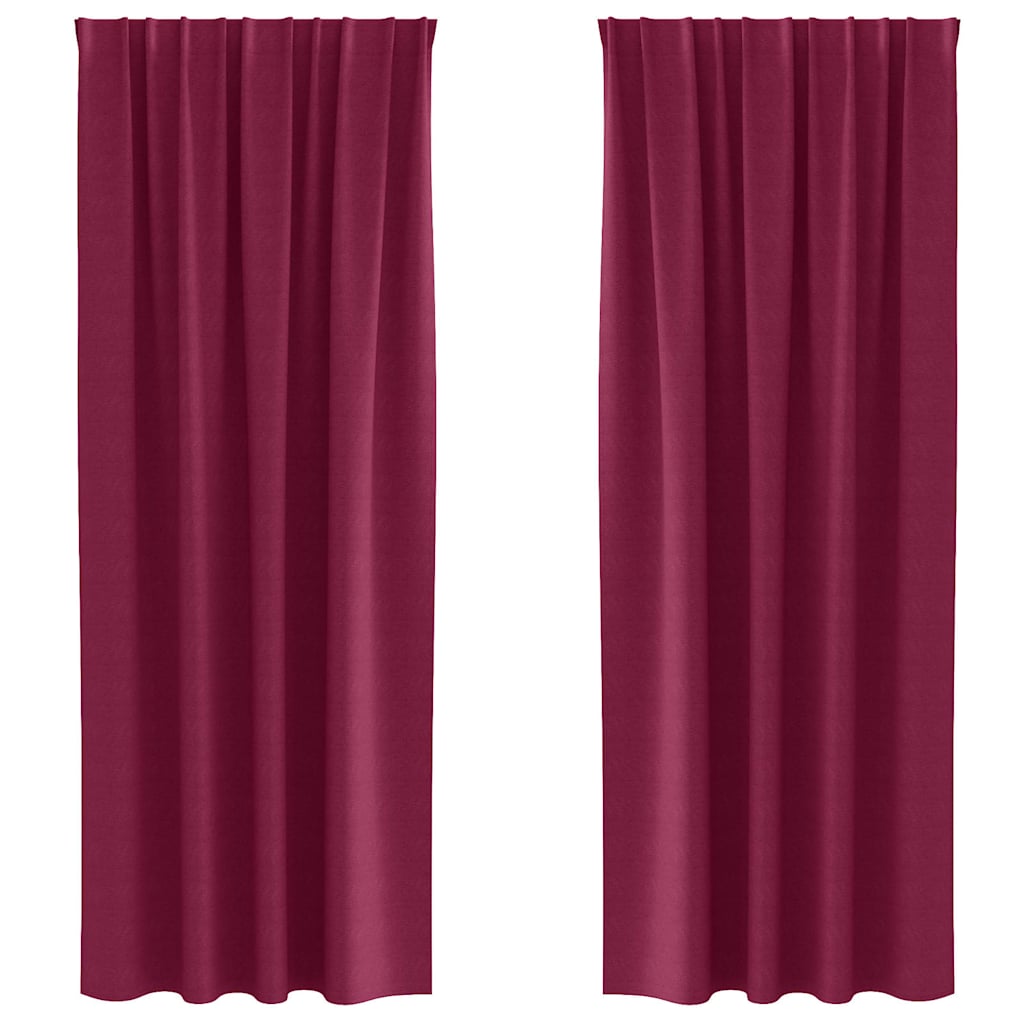 Blackout Curtains with Curtains Wine Red Polyester