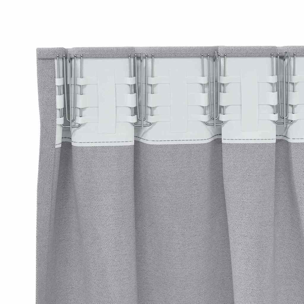 Blackout Curtains with Curtains Metal Grey Polyester