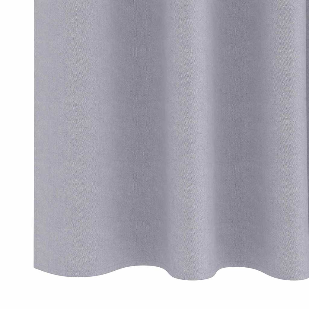 Blackout Curtains with Curtains Metal Grey Polyester