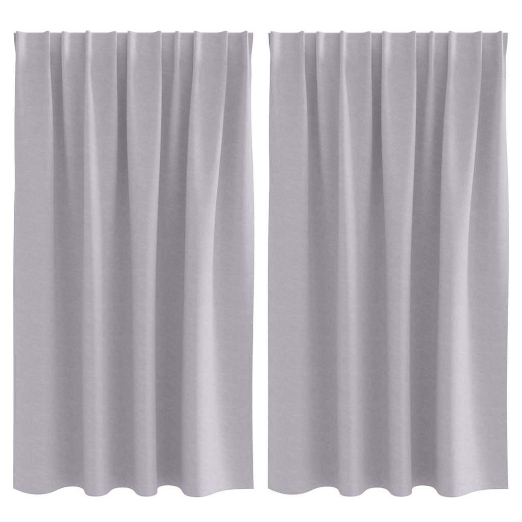 Blackout Curtains with Curtains Metal Grey Polyester