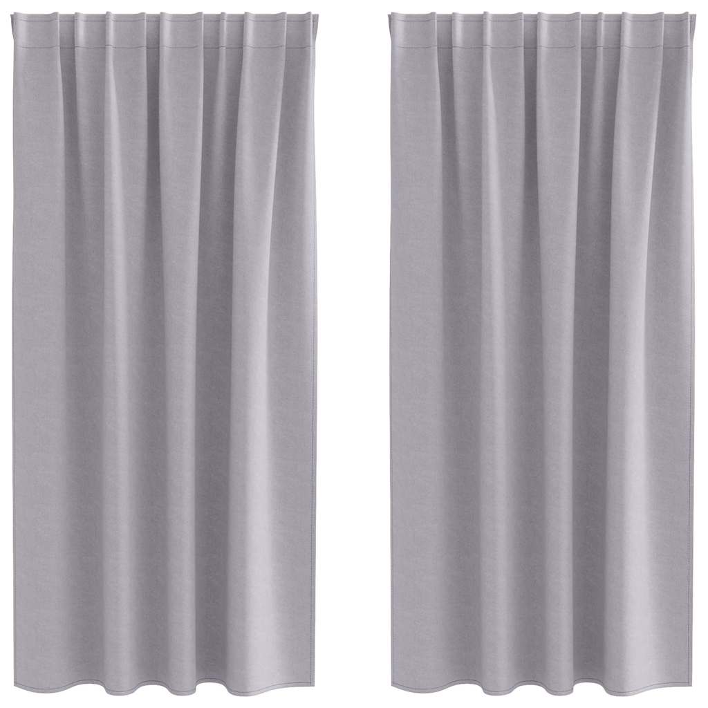 Blackout Curtains with Curtains Metal Grey Polyester