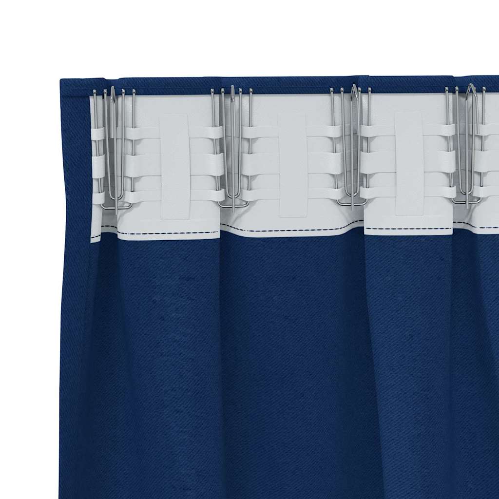 Blackout Curtains with Curtains Dark Blue Polyester