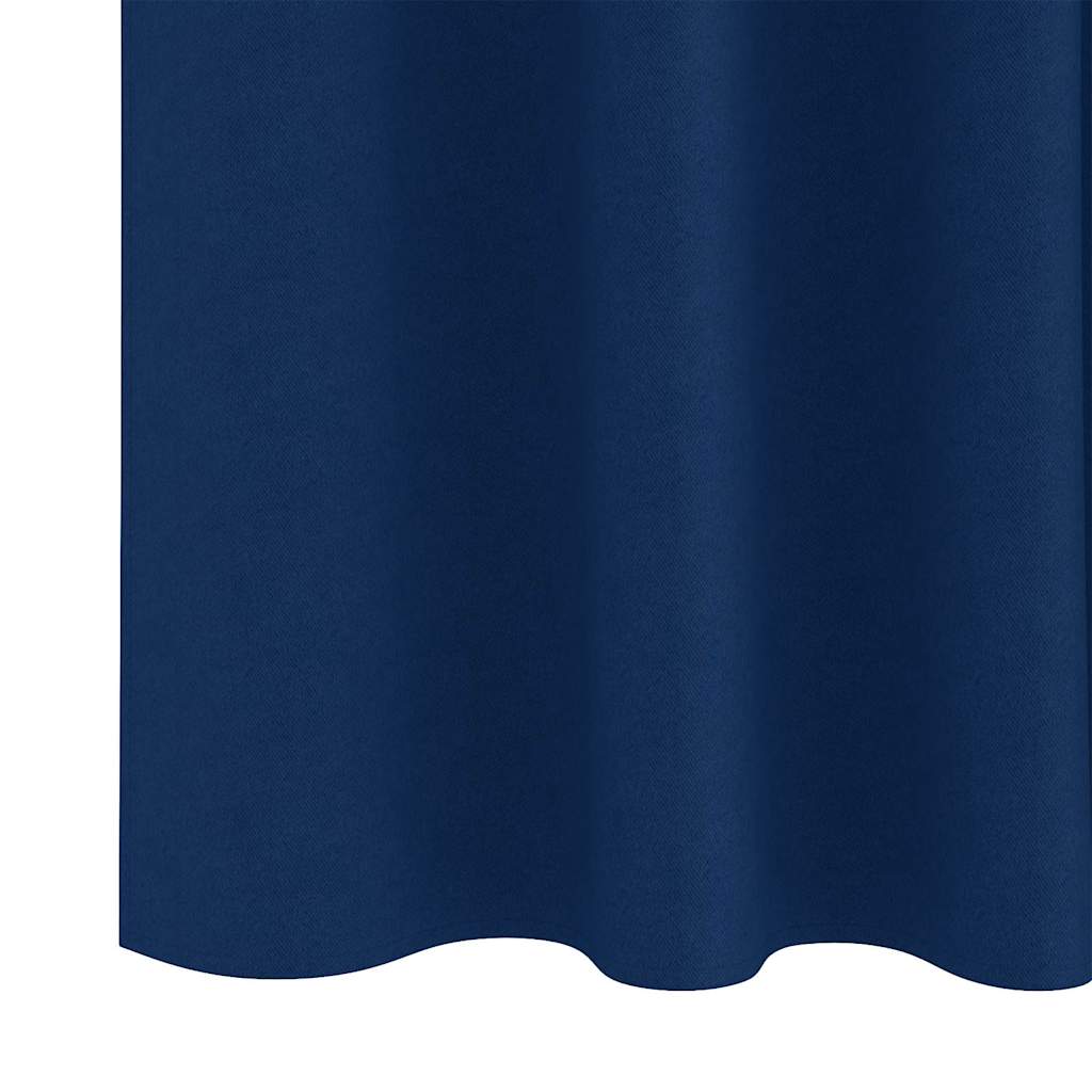 Blackout Curtains with Curtains Dark Blue Polyester