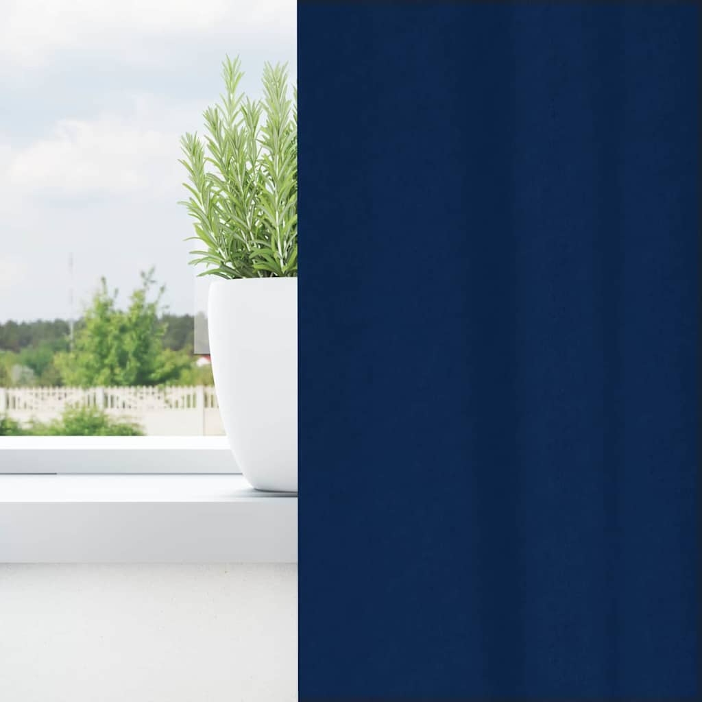 Blackout Curtains with Curtains Dark Blue Polyester