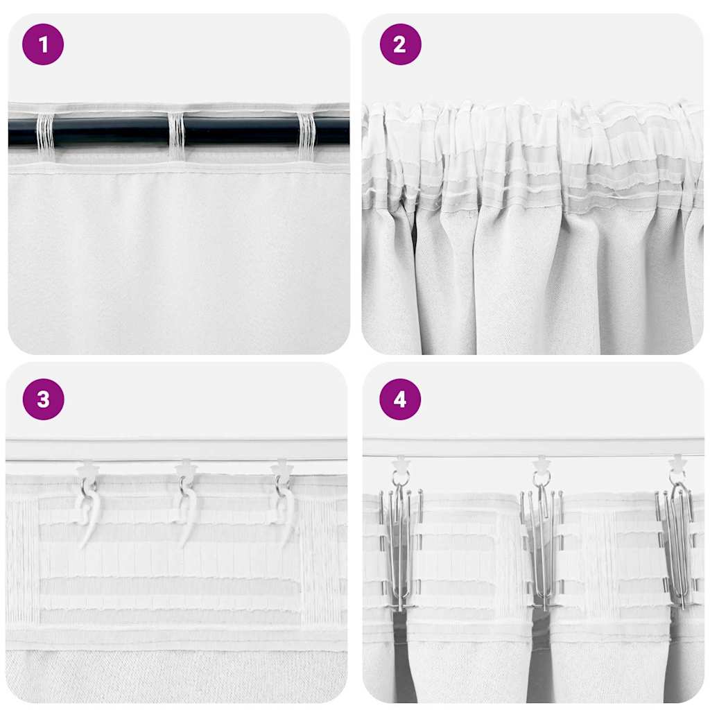 Blackout Curtains with Curtains Bright White Polyester
