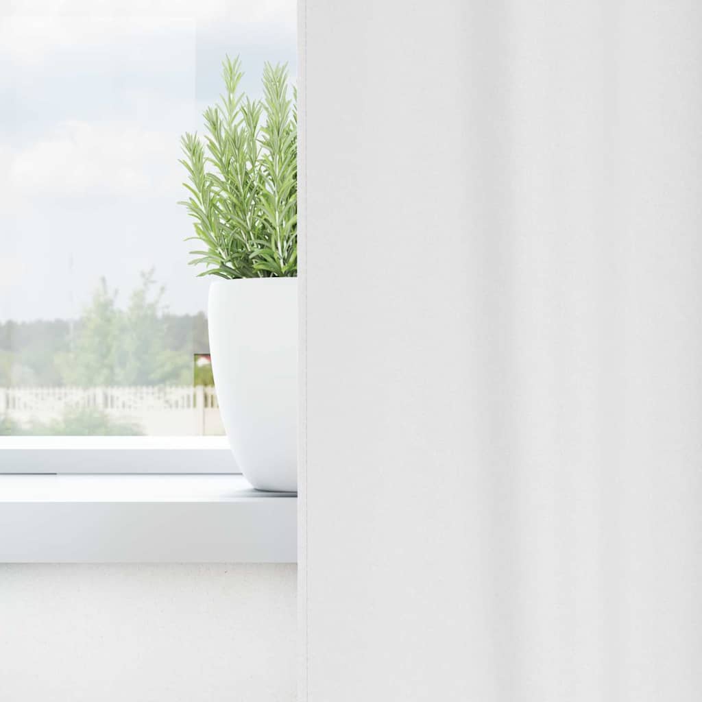 Blackout Curtains with Curtains Bright White Polyester