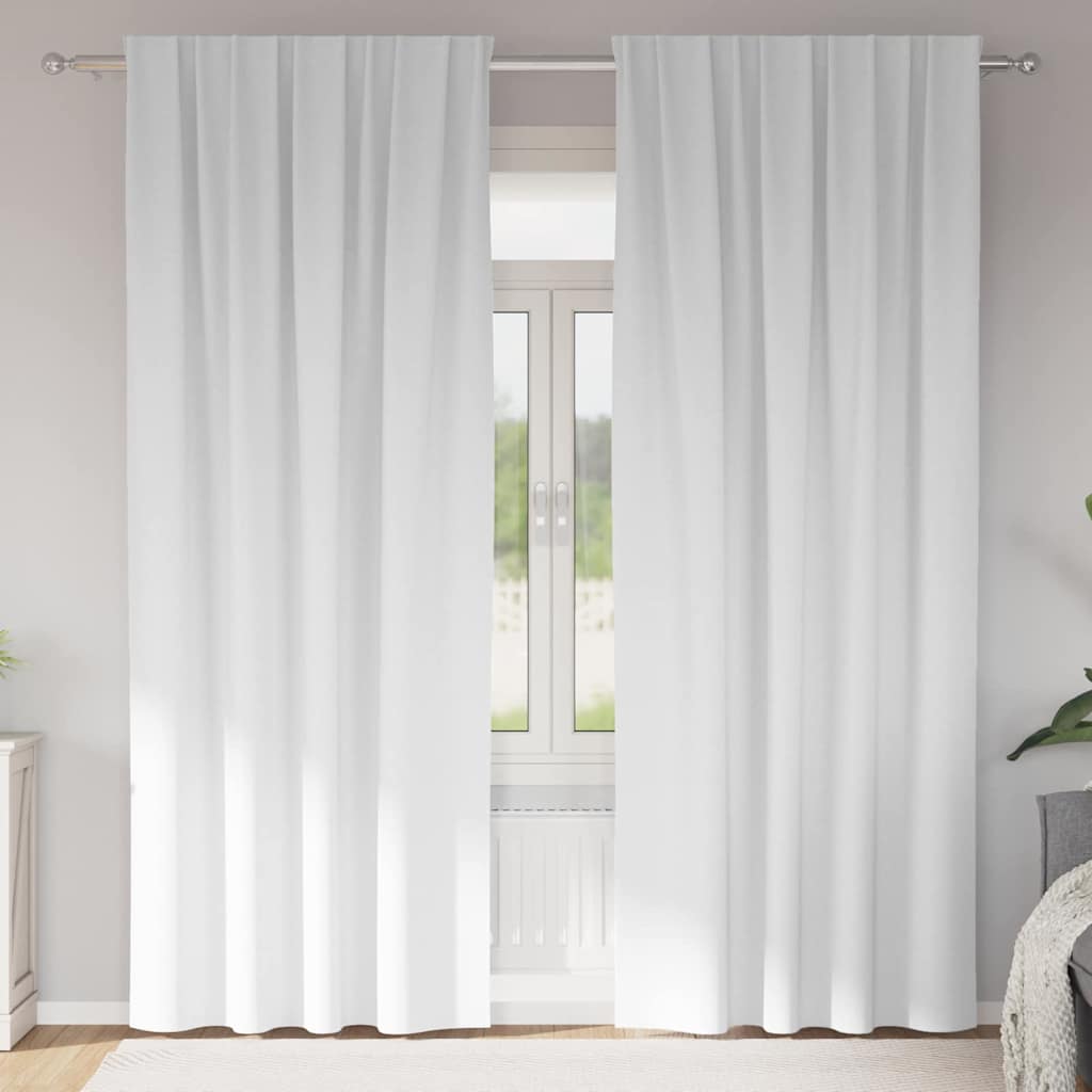 Blackout Curtains with Curtains Bright White Polyester