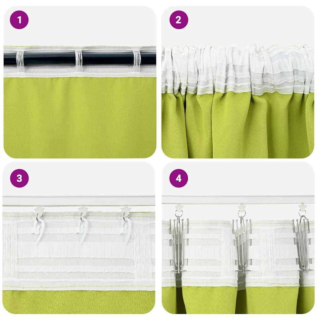 Blackout Curtains with Curtains Green Polyester