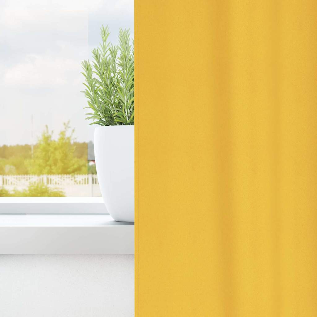 Blackout Curtains with Curtains Mustard Yellow Polyester