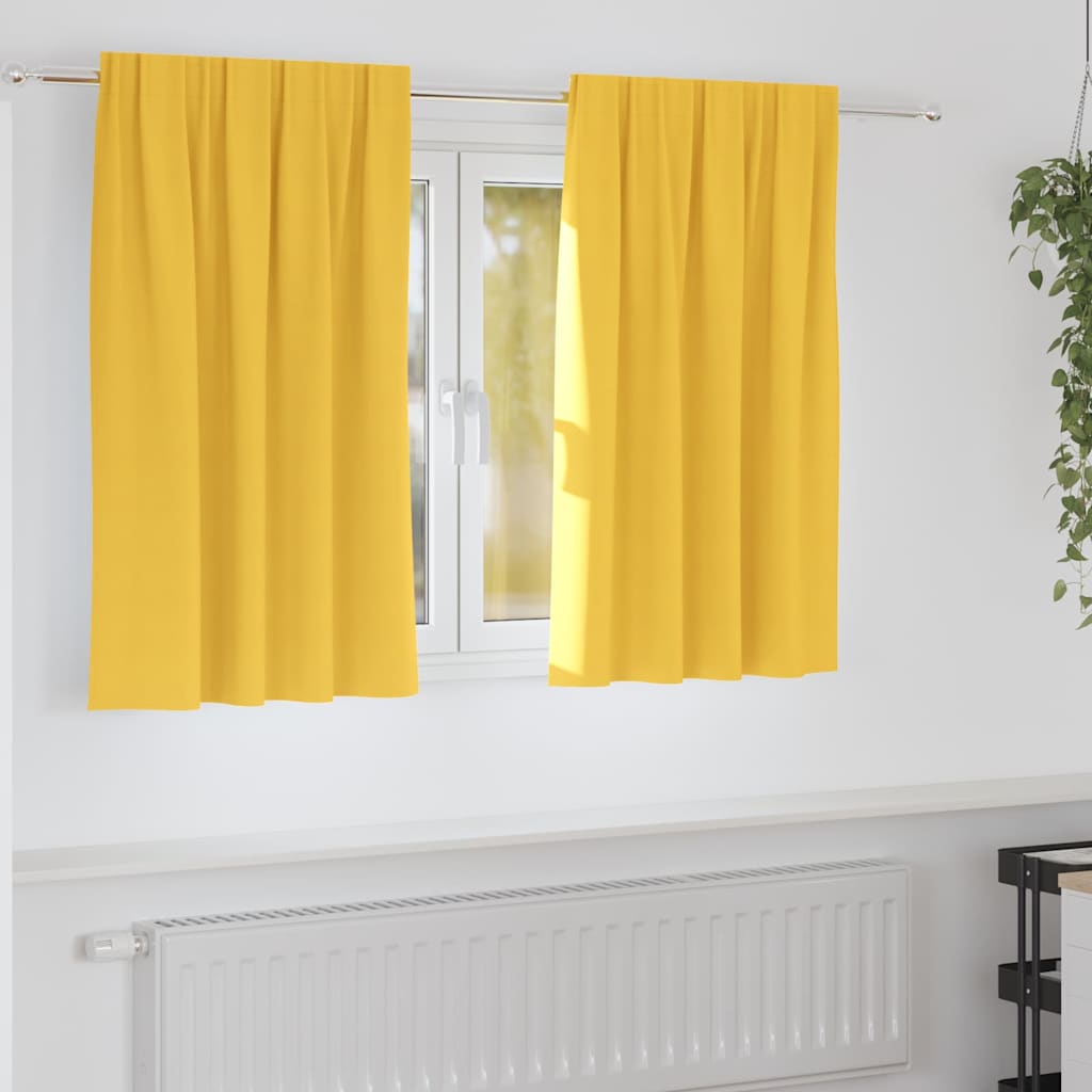 Blackout Curtains with Curtains Mustard Yellow Polyester