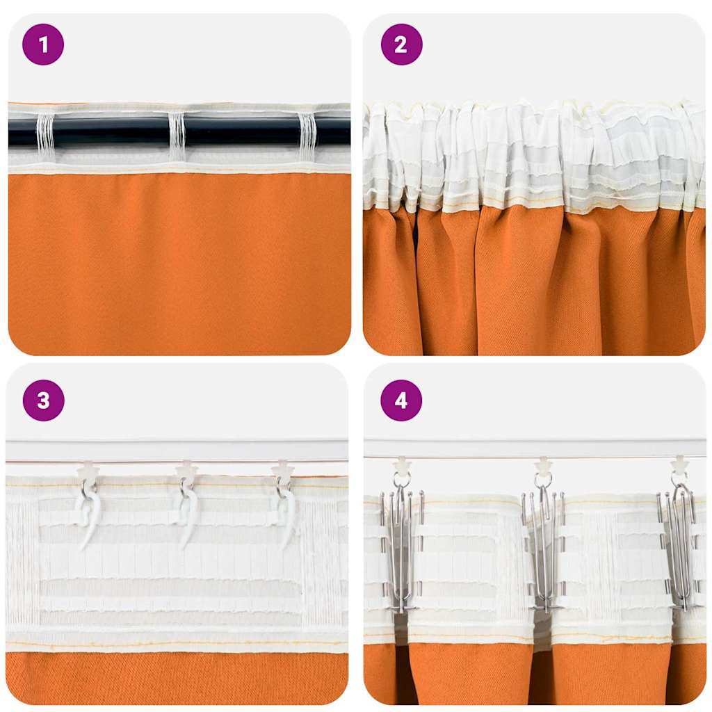 Blackout Curtains with Curtains Orange Polyester