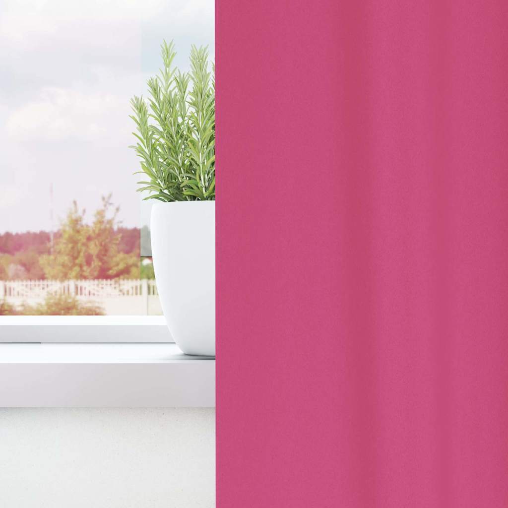Blackout Curtains with Curtains Bright Pink Polyester