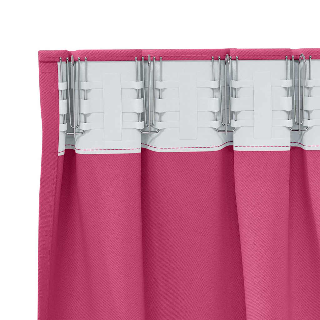 Blackout Curtains with Curtains Bright Pink Polyester