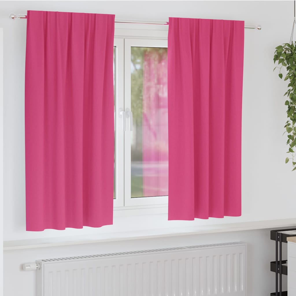 Blackout Curtains with Curtains Bright Pink Polyester