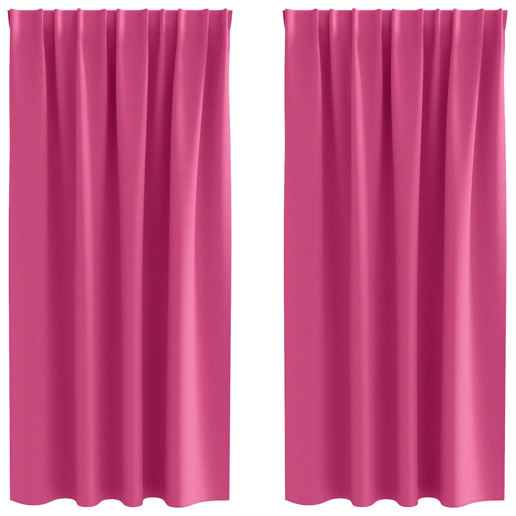 Blackout Curtains with Curtains Bright Pink Polyester