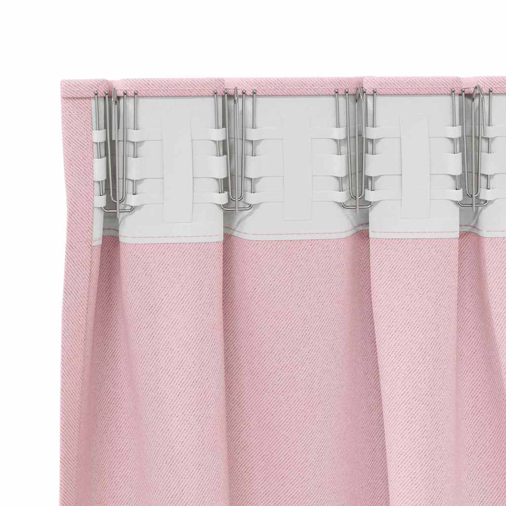 Blackout Curtains with Curtains Baby Pink Polyester