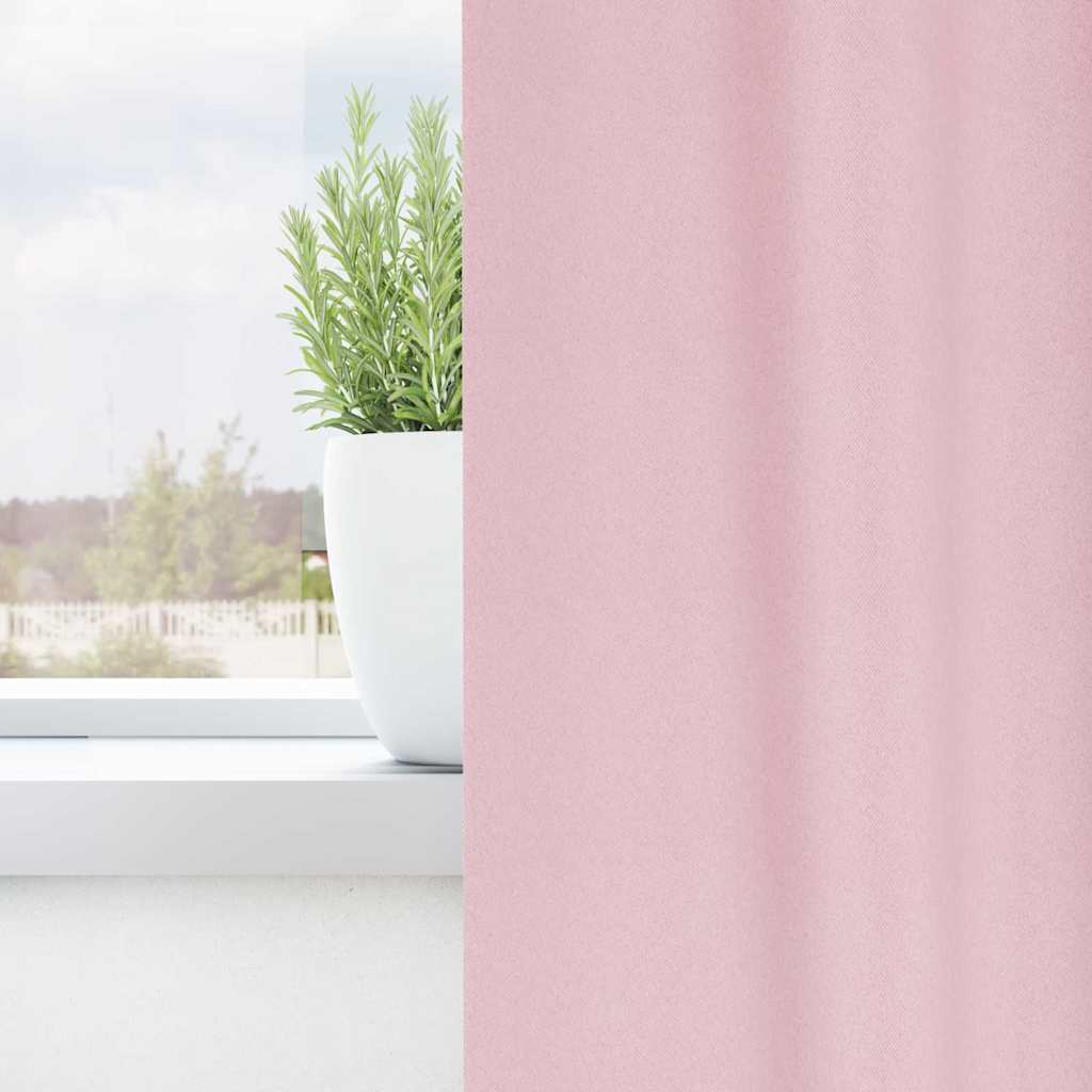 Blackout Curtains with Curtains Baby Pink Polyester