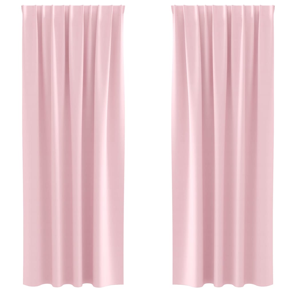 Blackout Curtains with Curtains Baby Pink Polyester