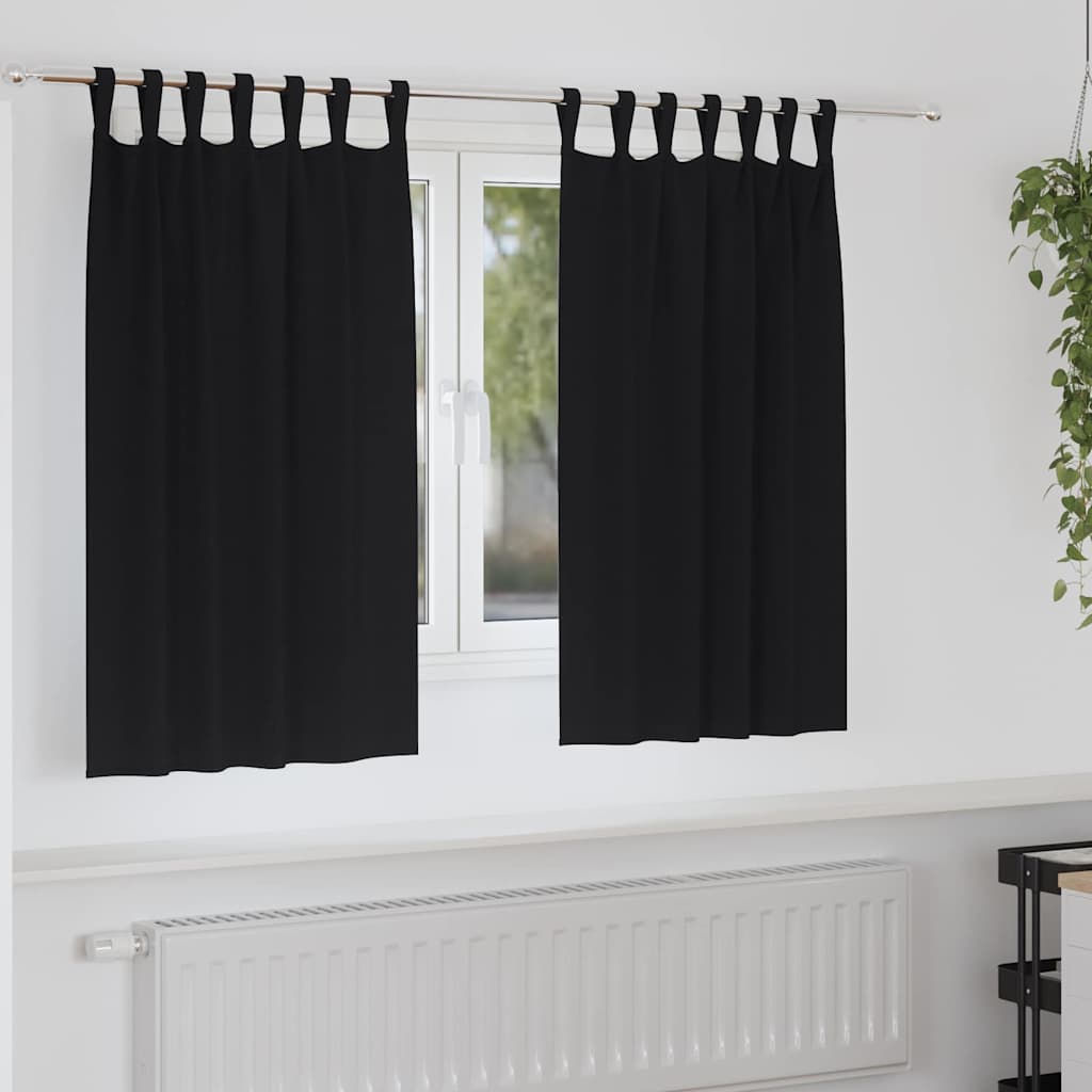 Blackout Curtains with Curtains Black Polyester