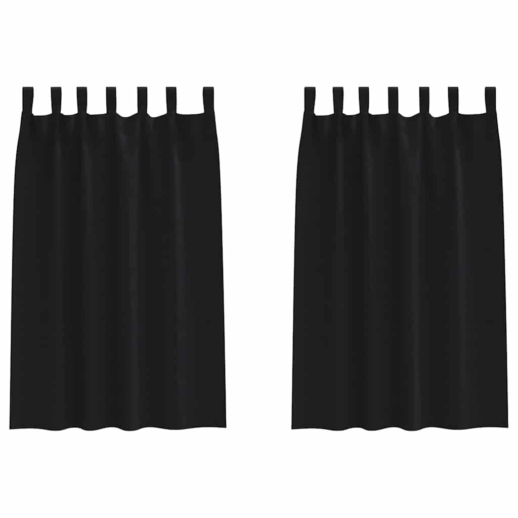 Blackout Curtains with Curtains Black Polyester