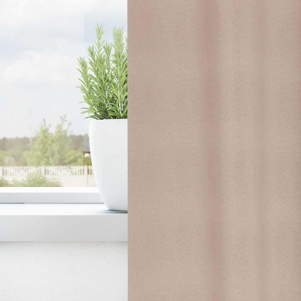 Blackout Curtains with Curtains Taupe Polyester