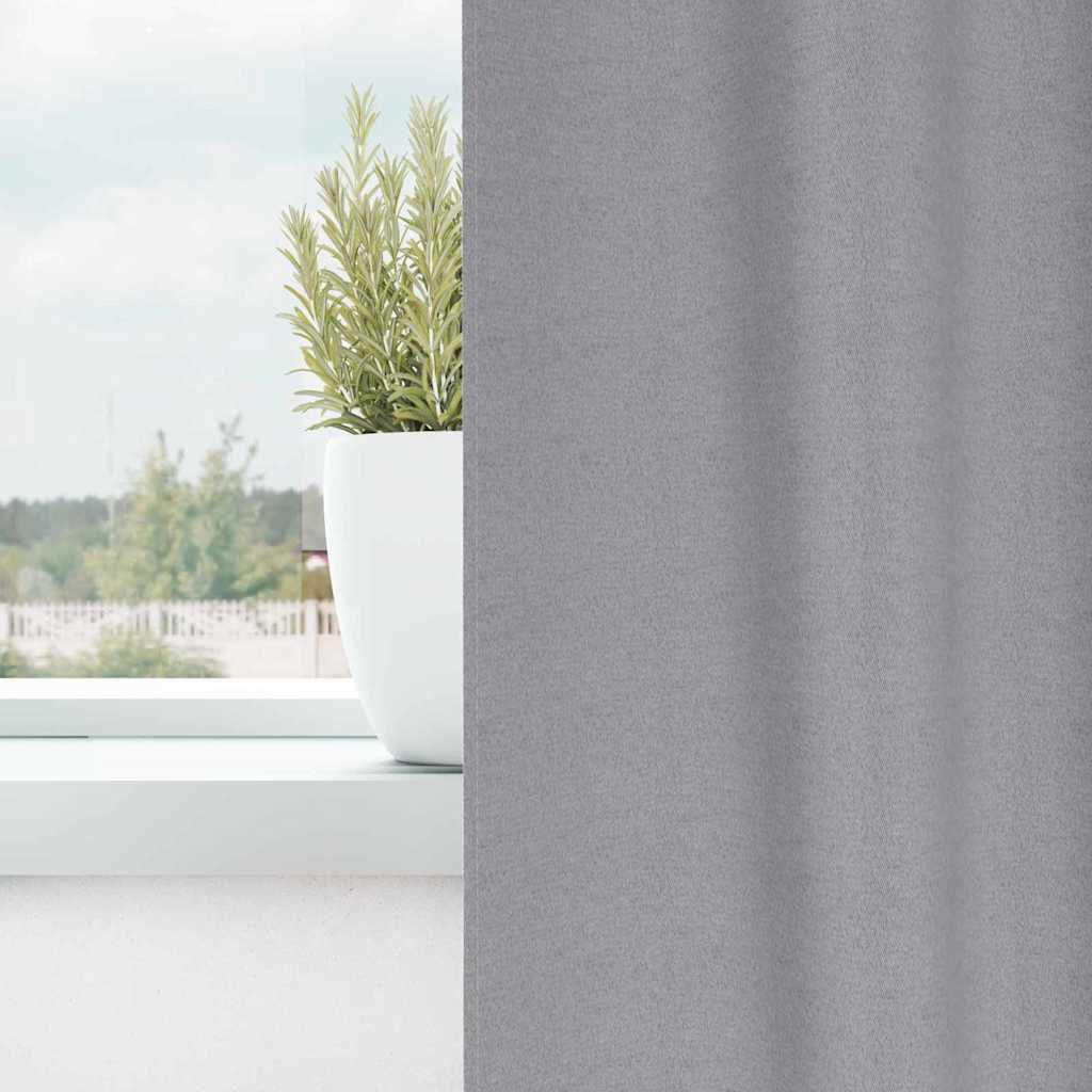 Blackout Curtains with Curtains Light Grey Polyester
