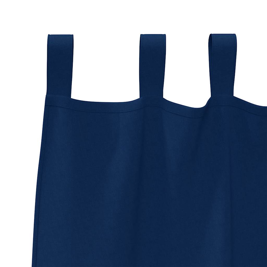 Blackout Curtains with Curtains Dark Blue Polyester