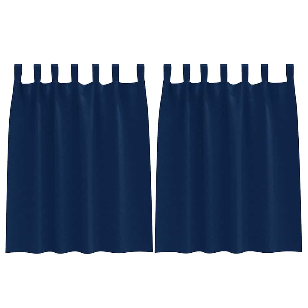 Blackout Curtains with Curtains Dark Blue Polyester