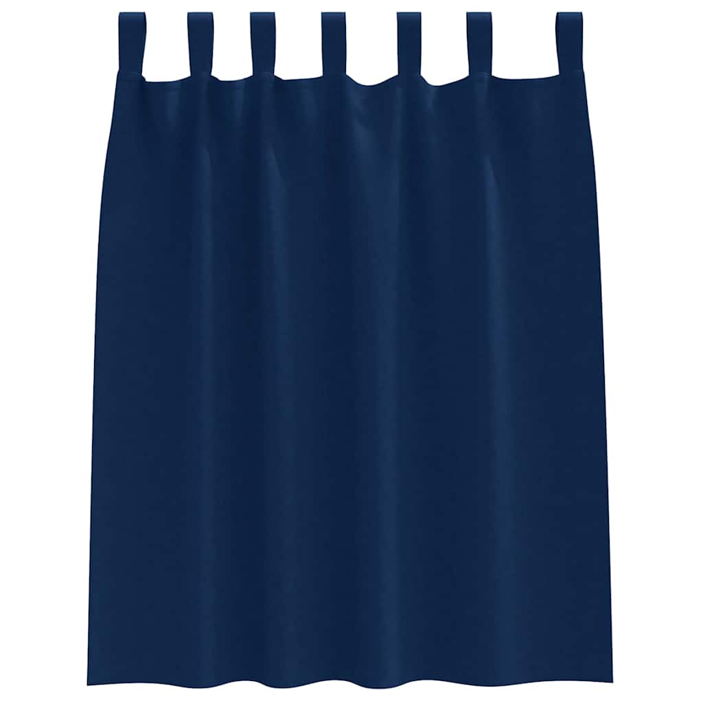 Blackout Curtains with Curtains Dark Blue Polyester