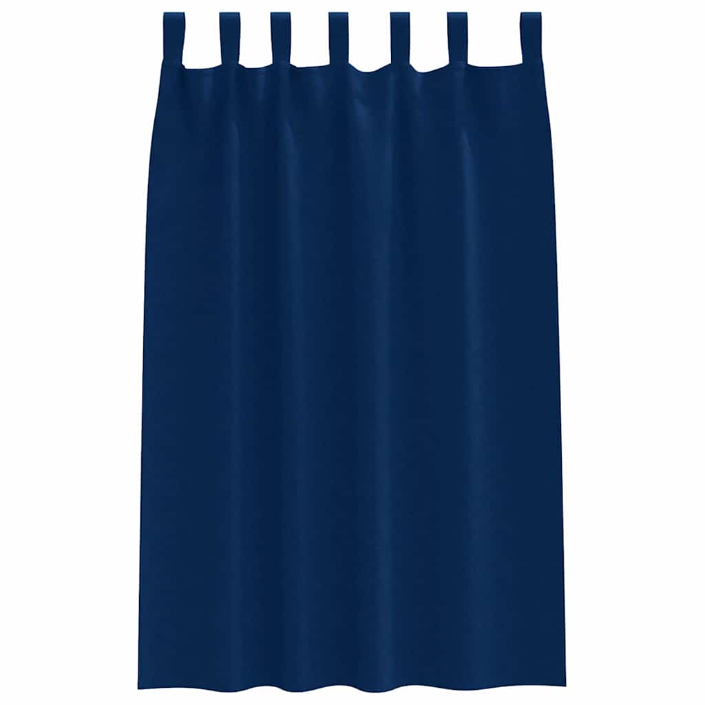 Blackout Curtains with Curtains Dark Blue Polyester
