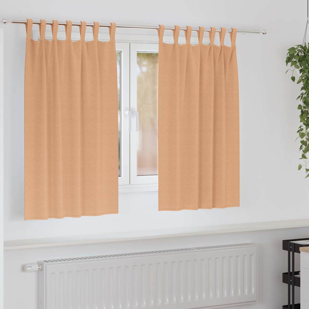 Blackout Curtains with Curtains Light Brown Polyester