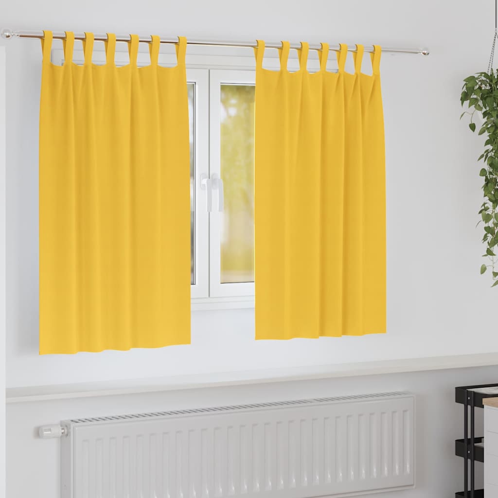Blackout Curtains with Curtains Mustard Yellow Polyester
