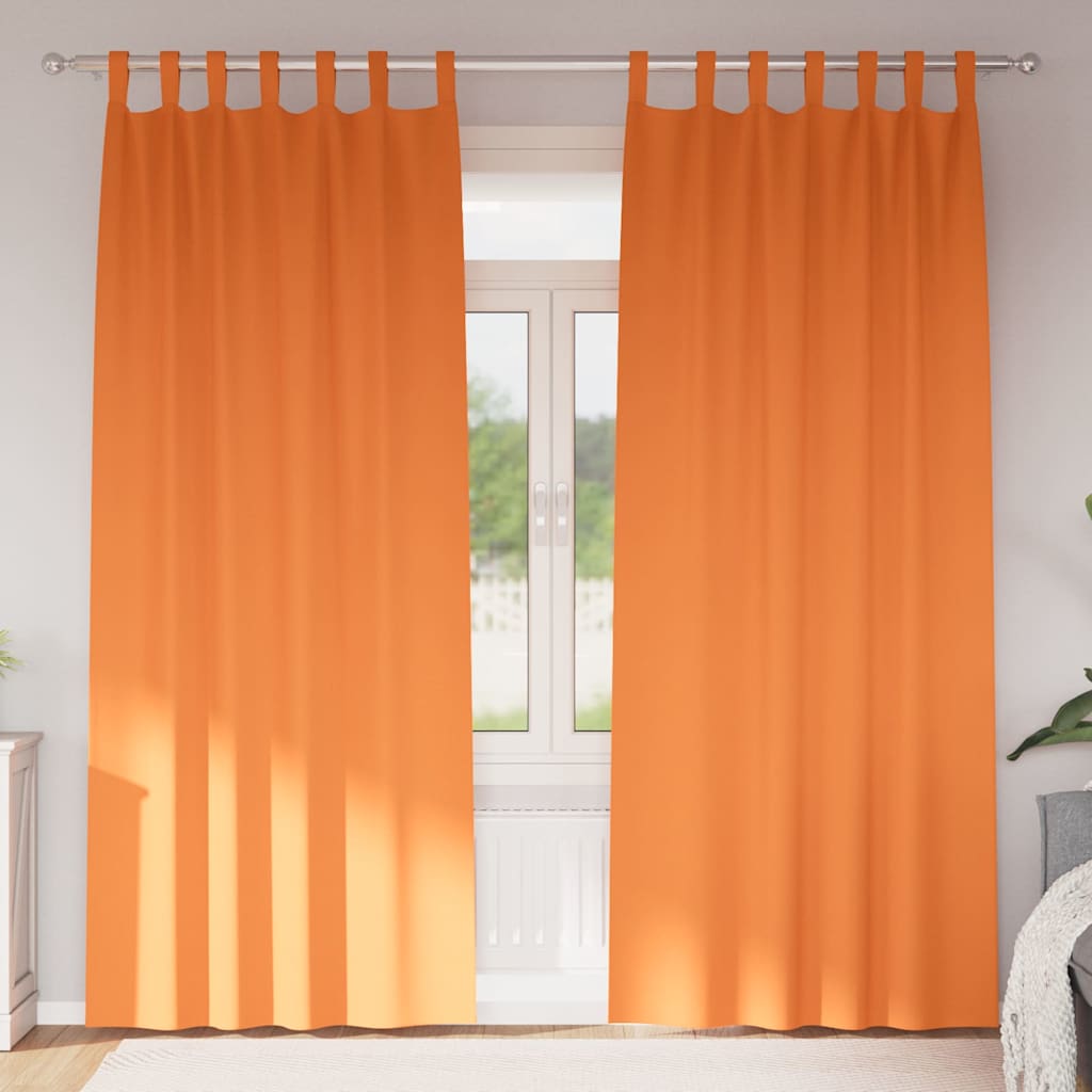 Blackout Curtains with Curtains Bright Orange Polyester