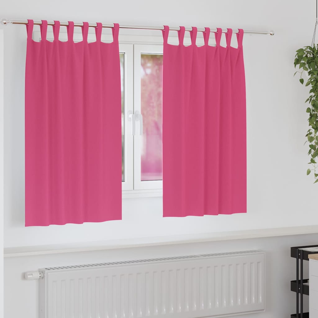 Blackout Curtains with Curtains Bright Pink Polyester