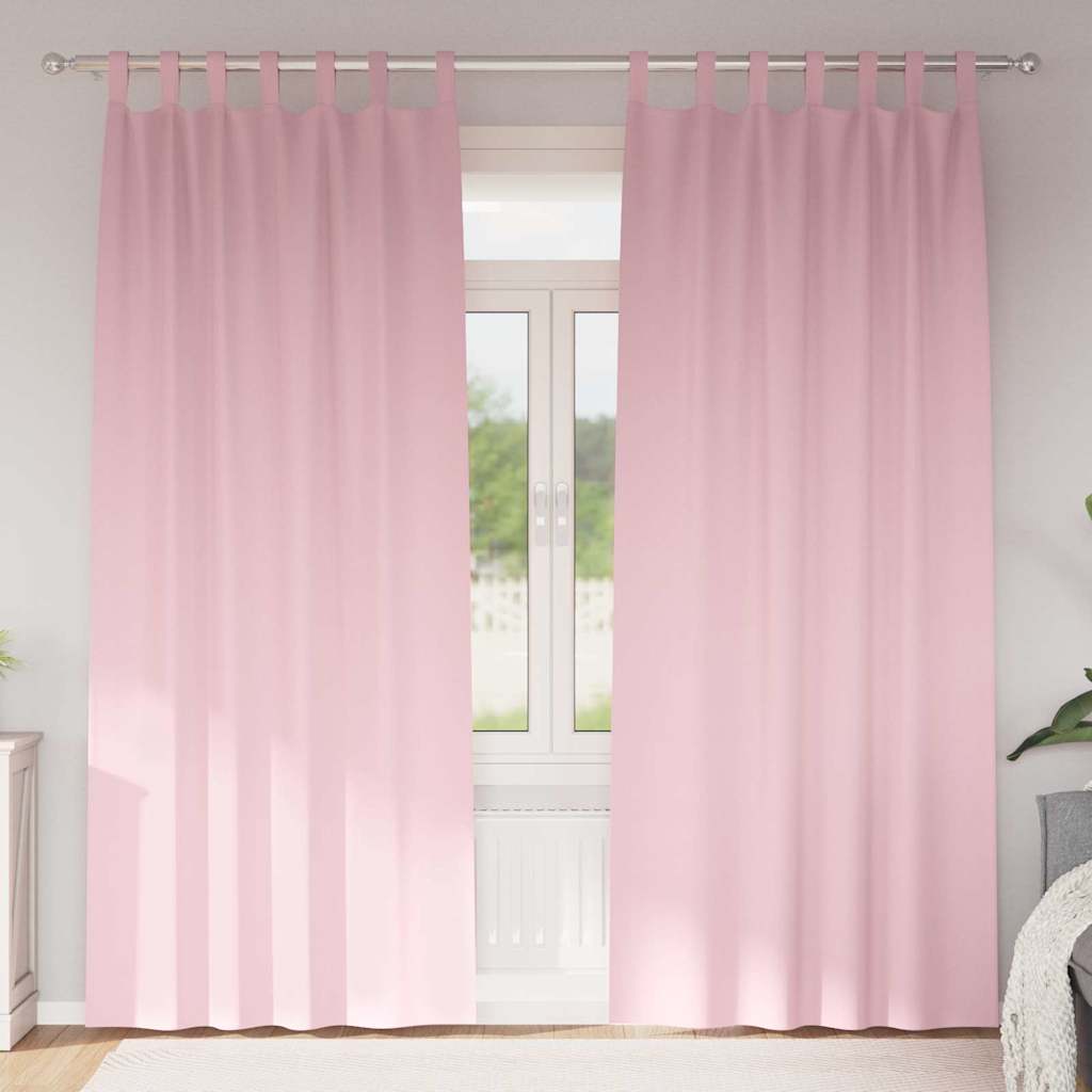 Curtains with Curtains 2 pcs Baby pink Polyester
