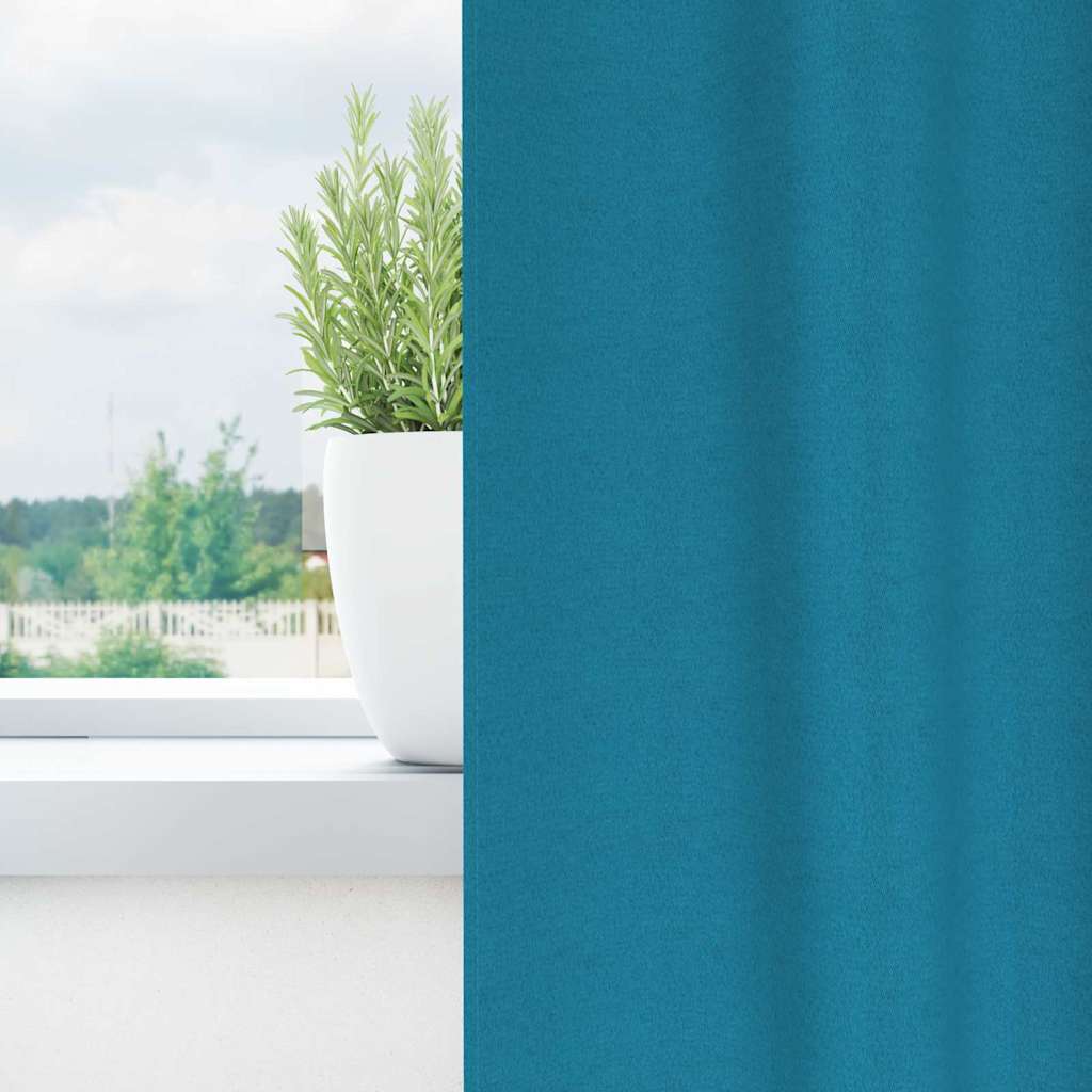 Blackout Curtains with Curtains Turquoise Polyester