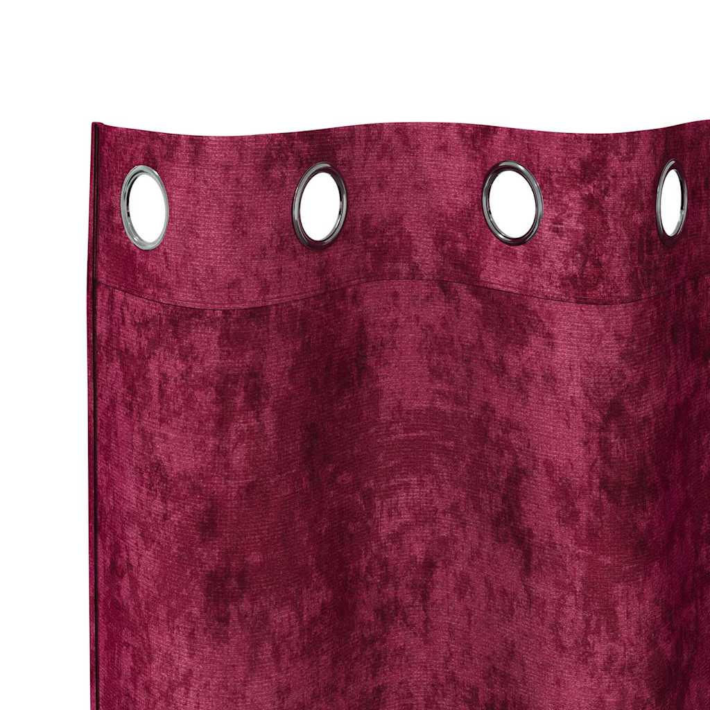 Curtain with Curtains 2 pcs Wine red 245 x 140 cm Velvet