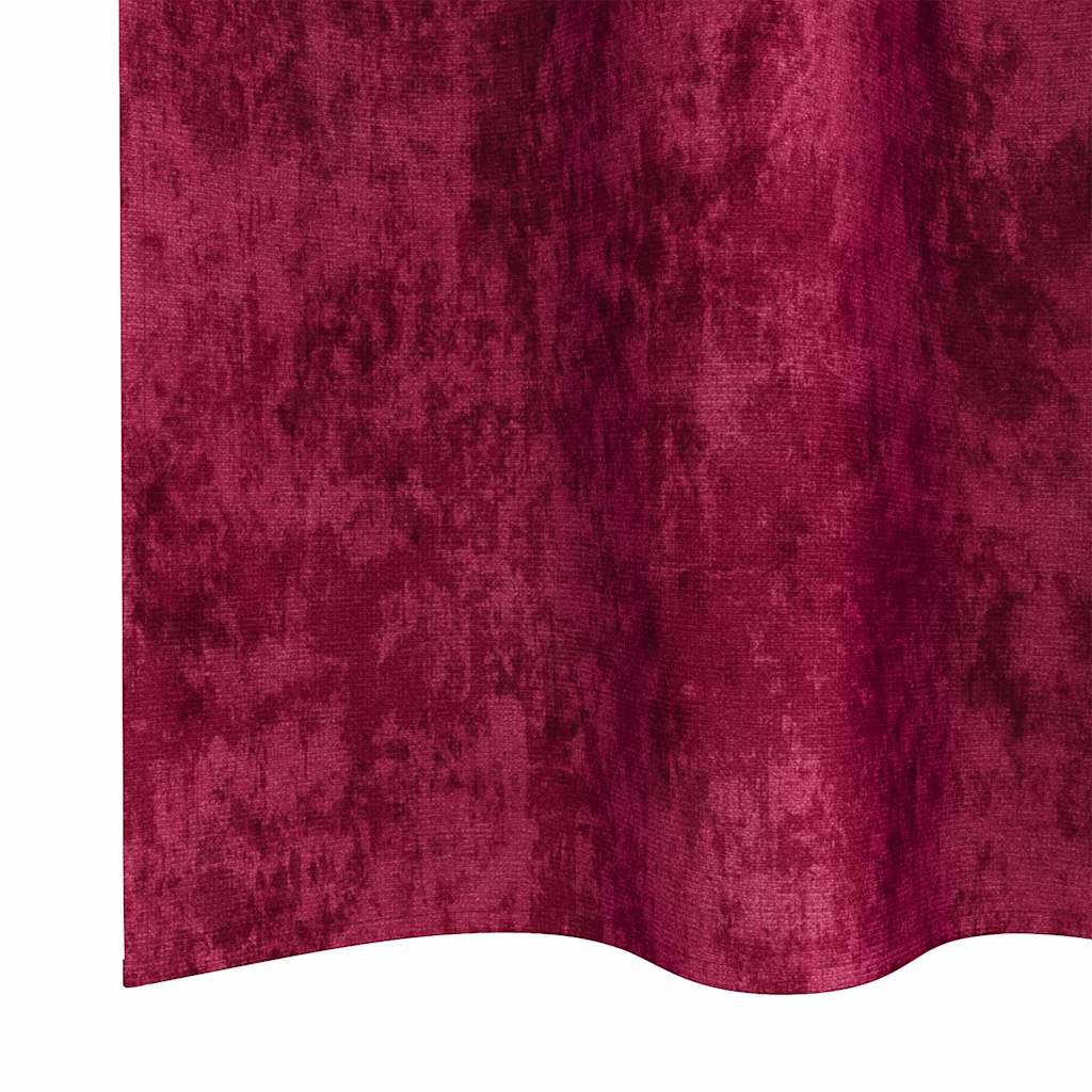 Curtain with Curtains 2 pcs Wine red 245 x 140 cm Velvet