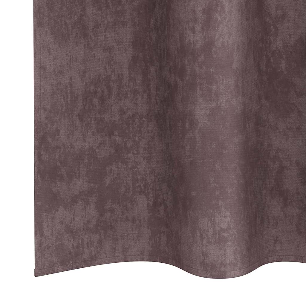 Curtain with Curtains 2 pcs Brown 175 x 140 cm Velvet
