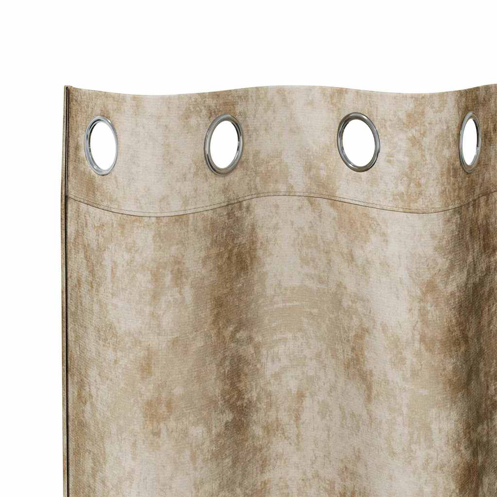 Curtain with Curtains 2 pcs Cream 260 x 140 cm Velvet