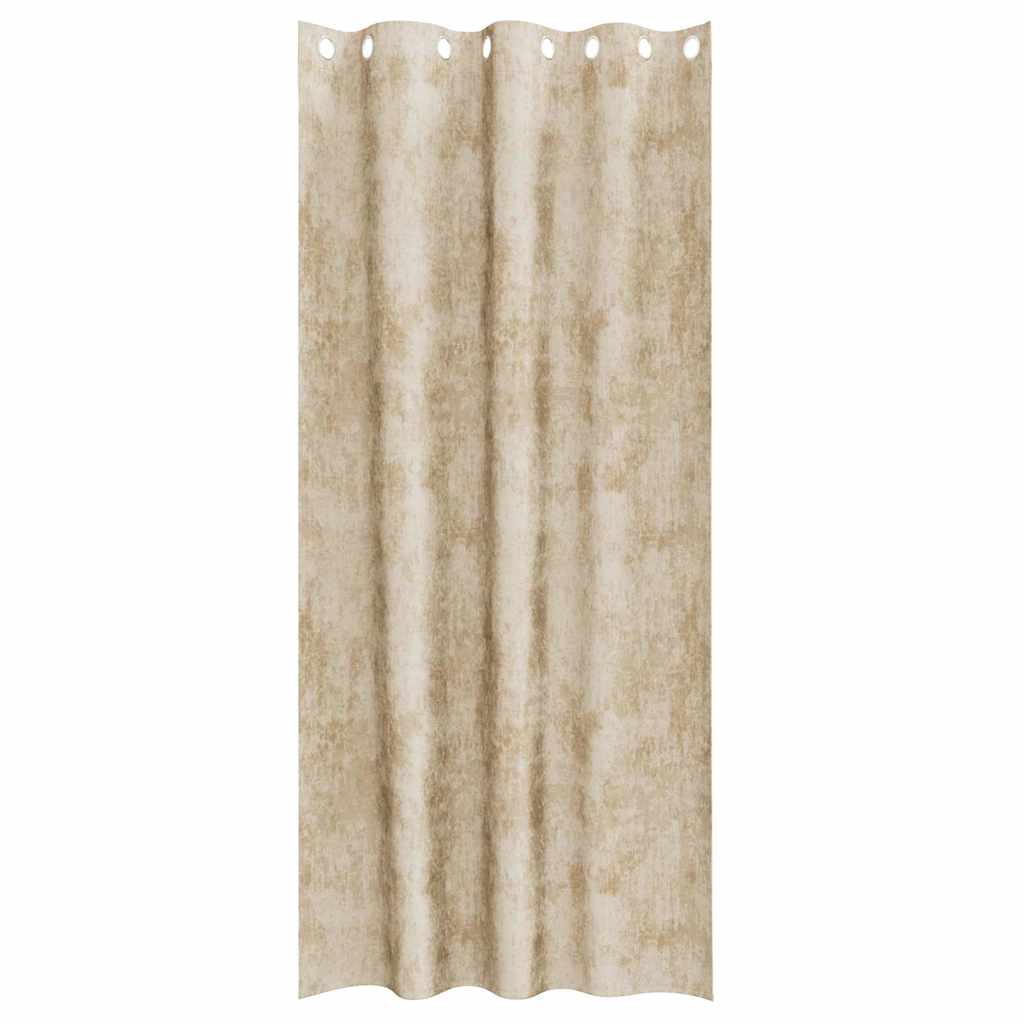 Curtain with Curtains 2 pcs Cream 260 x 140 cm Velvet