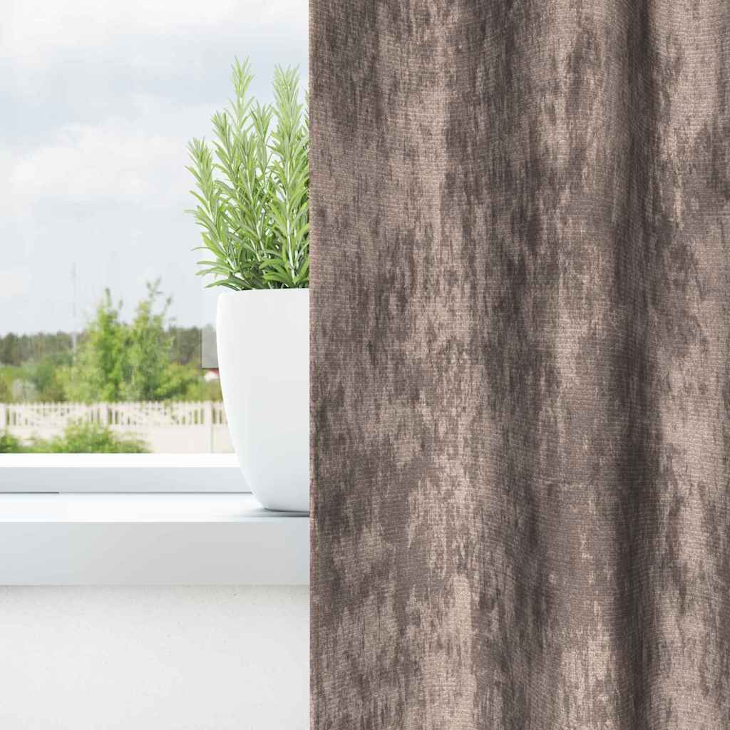 Curtain with Curtains 2 pcs Cappuccino 245 x 140 cm Velvet