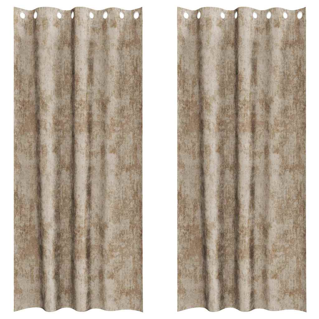 Curtain with Curtains 2 pcs Champagne 225 x 140 cm Velvet