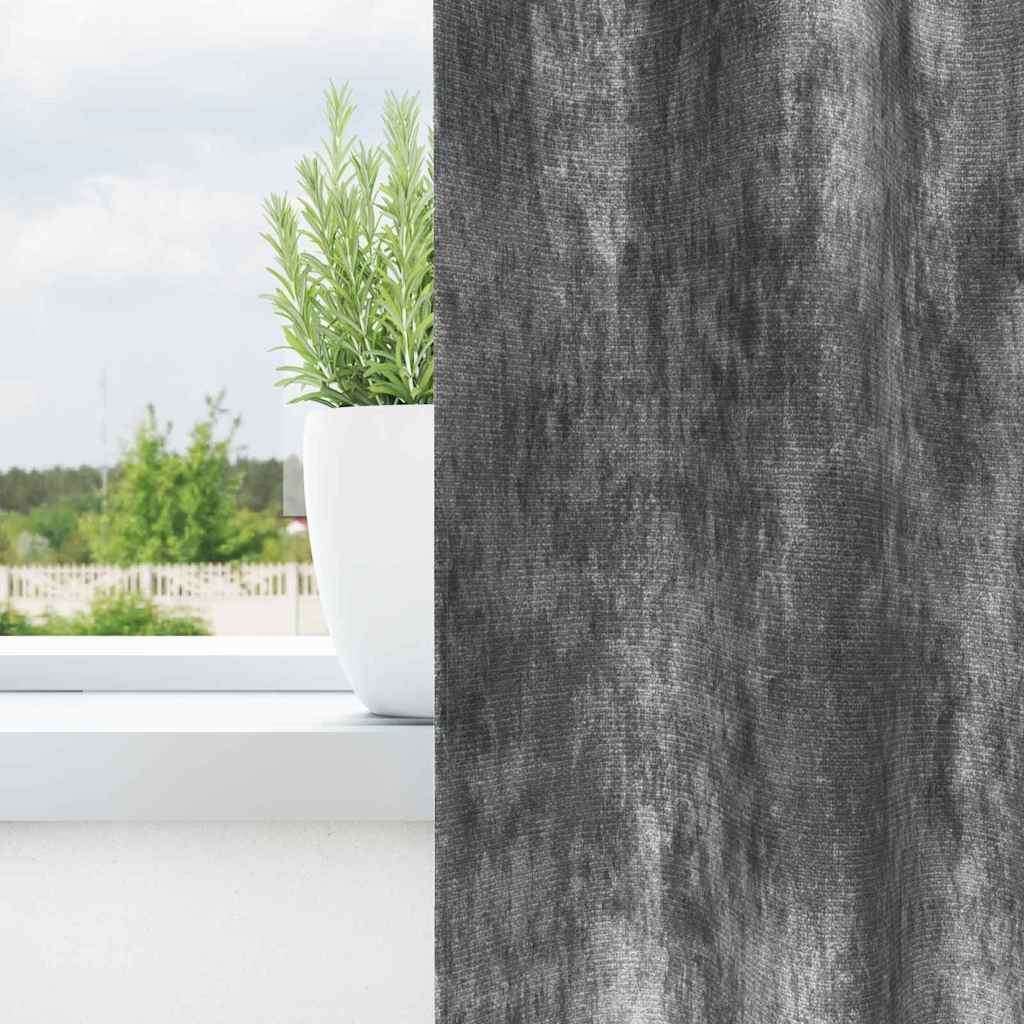 Curtain with Curtains 2 pcs Grey 260 x 140 cm Velvet