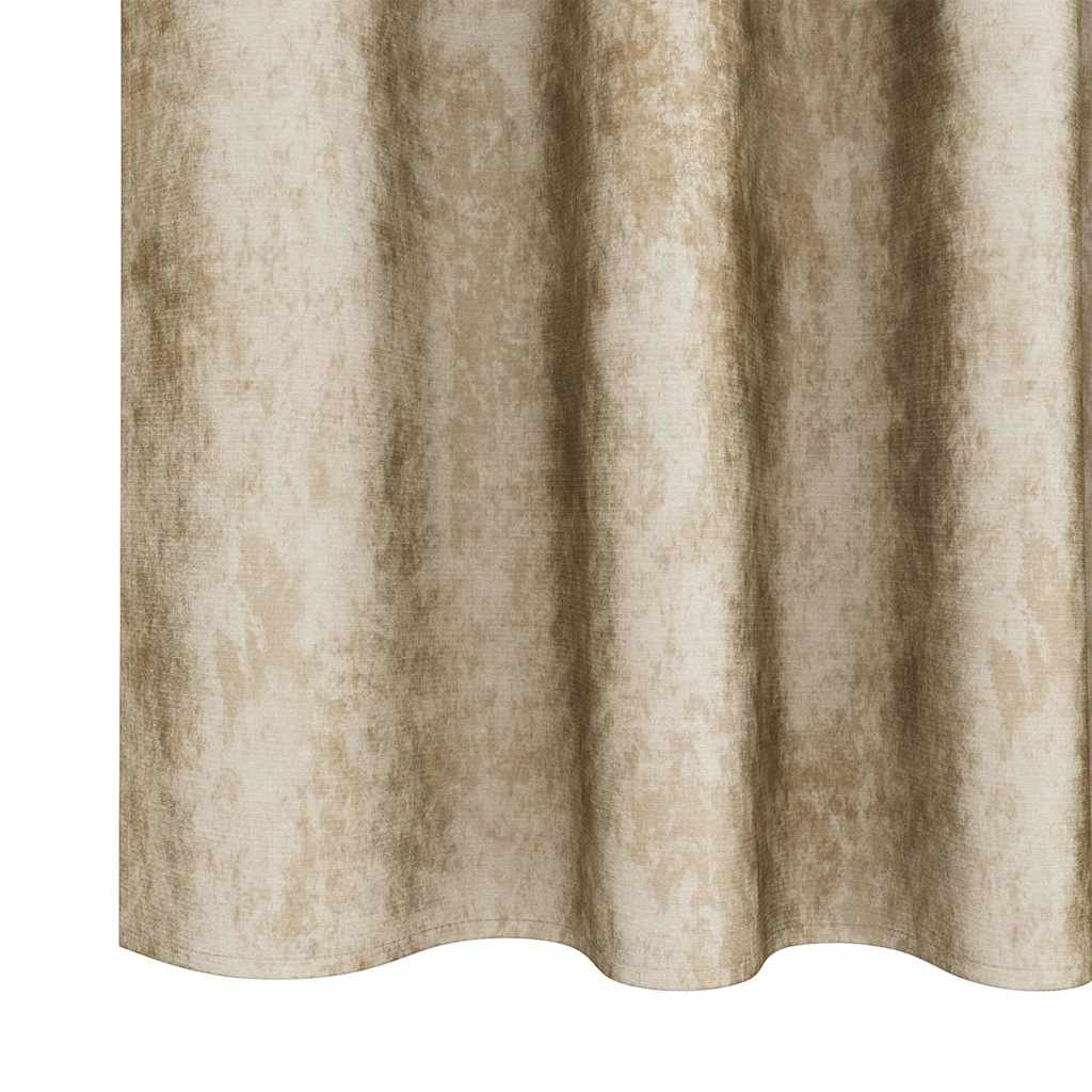 Curtain with Curtains 2 pcs Cream 245 x 140 cm Velvet