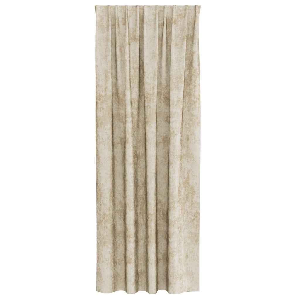 Curtain with Curtains 2 pcs Cream 245 x 140 cm Velvet