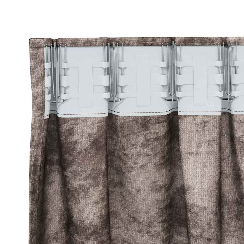 Curtain with Curtains 2 pcs Cappuccino 140 x 140 cm Velvet