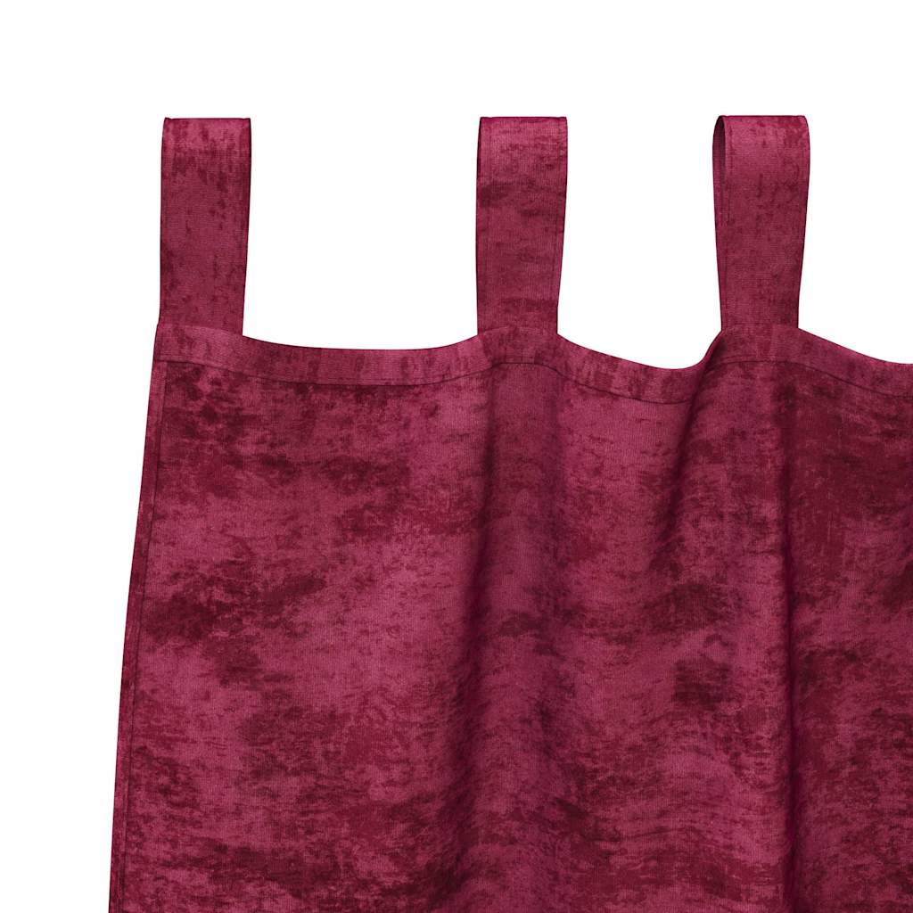 Curtain with Curtains 2 pcs Wine red 260 x 140 cm Velvet